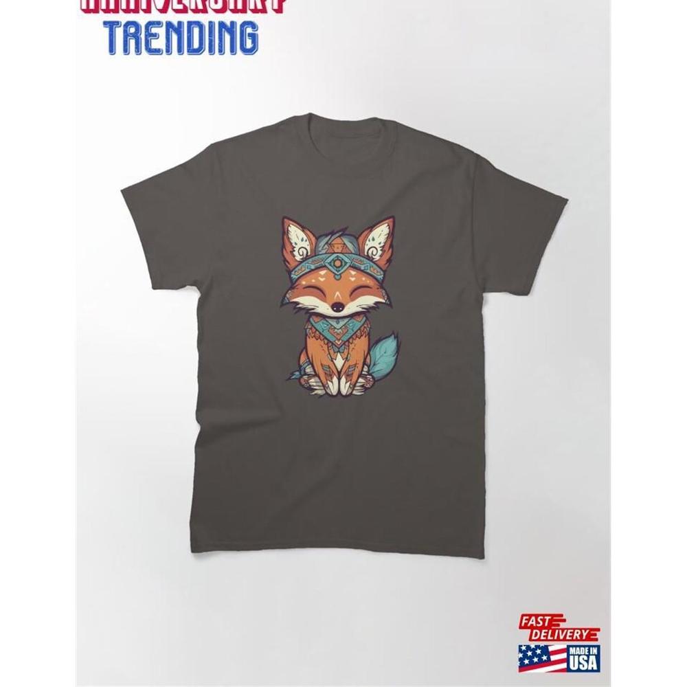 Cute Boho Fox Classic Tshirt Unisex